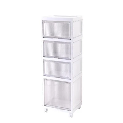 Armazenamento de gaveta de plástico modular frontal transparente